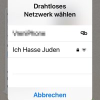 Antisemitischer WLAN-Name in München im Juni 2019