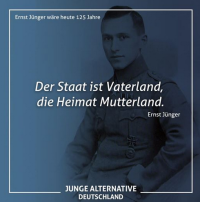 Facebook-Post der JA zur Erinnerung an Ernst Jünger
