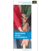 Cover des Flyers „Gemeinsam gegen Extremismus“ der BIGE