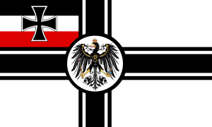 Reichskriegsflagge in den Farben Schwarz-Weiß-Rot mit Adler und dem Eisernen Kreuz